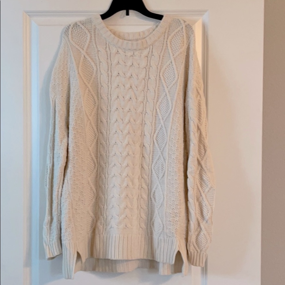 BDG Cream Cable Knit Sweater